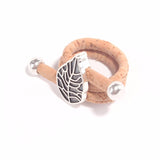 Natural Cork Antique Sliver Leaves Ring