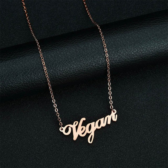 Vegan letters Pendant Necklace