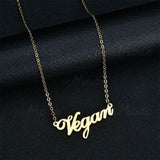 Vegan letters Pendant Necklace