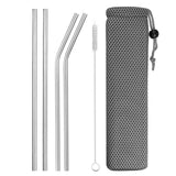 Reusable Metal Drinking Straws  with Cleaning Brush Free