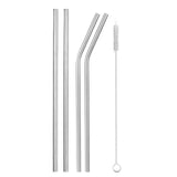 Reusable Metal Drinking Straws  with Cleaning Brush Free