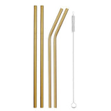 Reusable Metal Drinking Straws  with Cleaning Brush Free