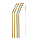 Reusable Metal Drinking Straws  with Cleaning Brush Free