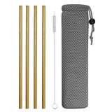 Reusable Metal Drinking Straws  with Cleaning Brush Free