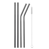Reusable Metal Drinking Straws  with Cleaning Brush Free