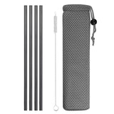 Reusable Metal Drinking Straws  with Cleaning Brush Free