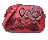 Embossed Rose  Vegan Leather Bag